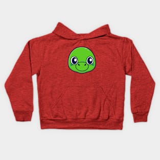 green baby turtle head Kids Hoodie